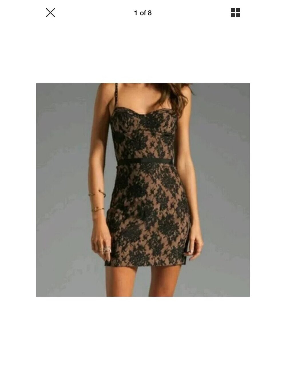 Haute Hippie M Dress Lace Nude LBD Sexy SHORT CLUB NIGHT DATE BACHELORETTE PARTY